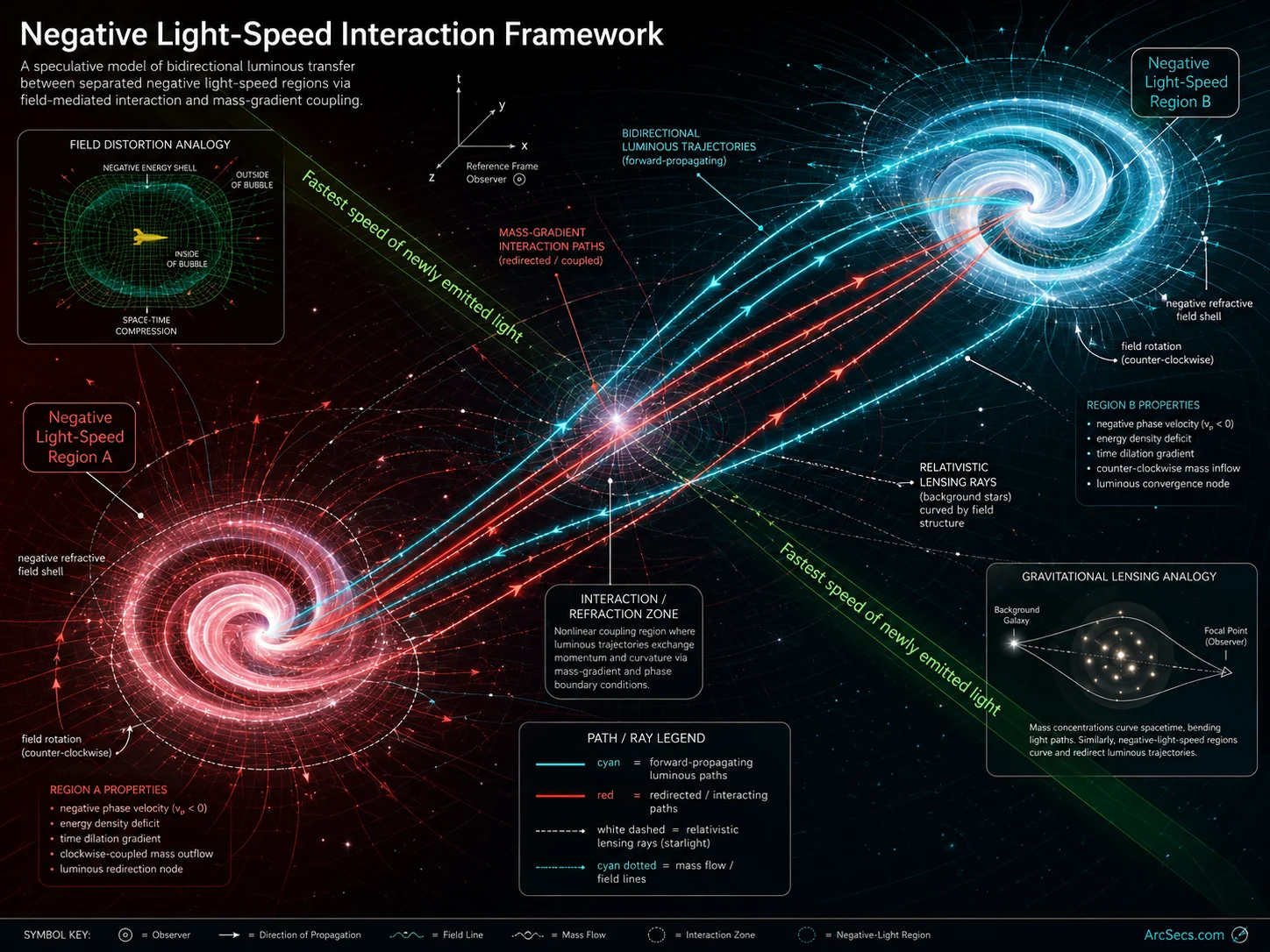 Negative Light-Speed Interaction Framework - Dark Matter Drive schematic
